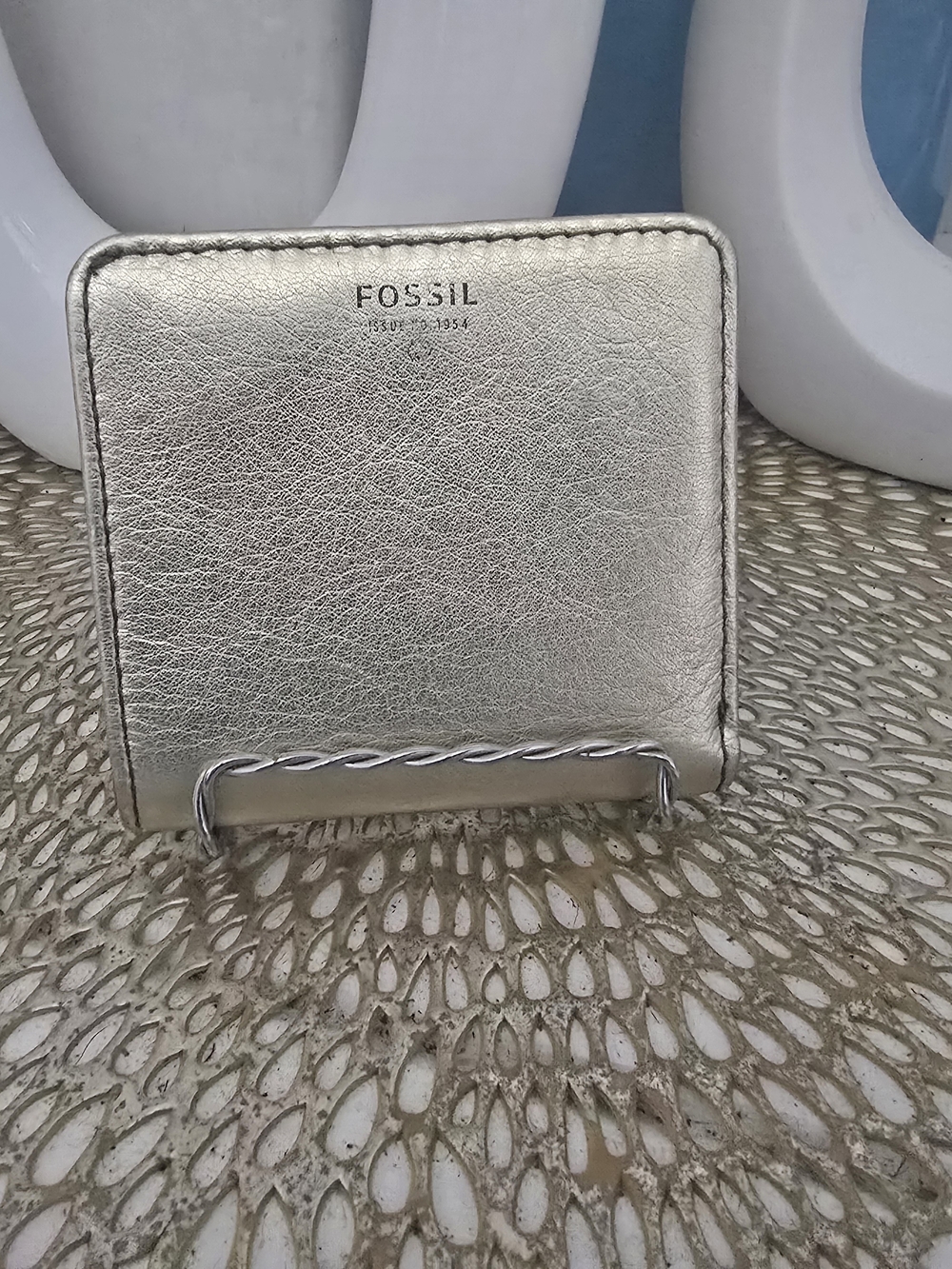 Fossil Metallic Gold Leather Wallet